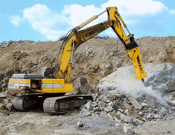 Excavator With Breaker